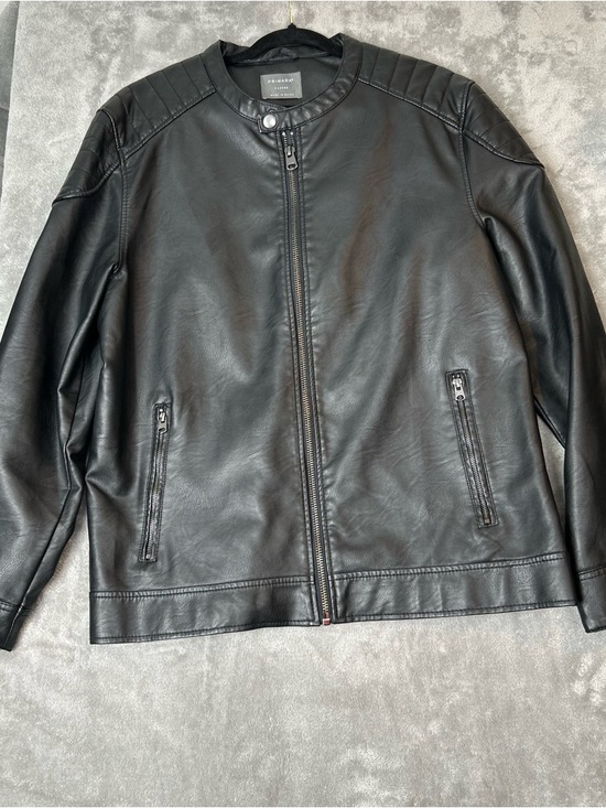 Primark Other - Primark Men’s Jacket Black Faux Leather Moto Biker Jacket Size Extra Large XL
